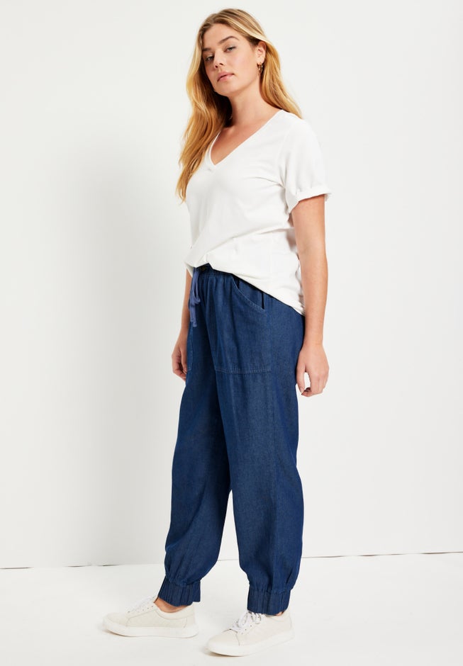 Drawstring Denim Jogger image number 2