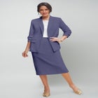 2-Piece Stretch Crepe Single-Breasted Skirt Suit image number null