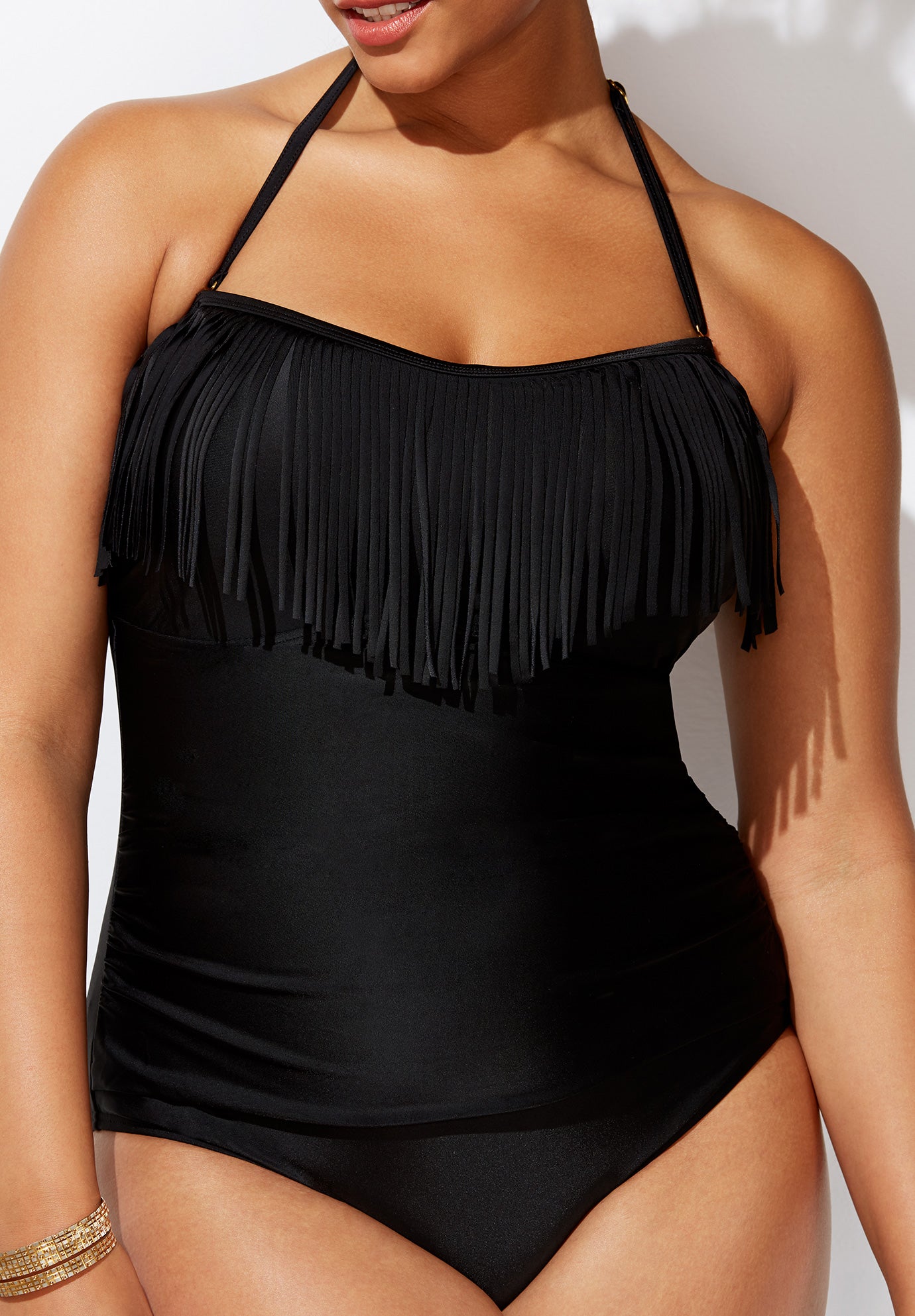 Fringe Bandeau One Piece Swimsuit image number 3