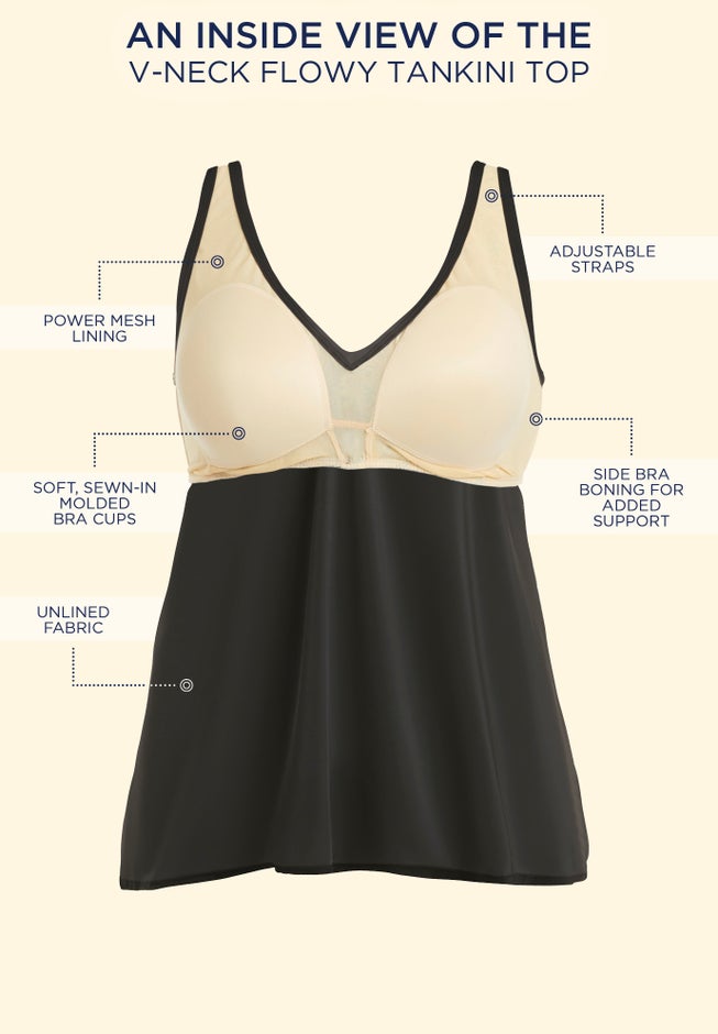 V-Neck Flowy Tankini Top image number 3