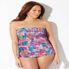 Smocked Bandeau Tankini Top image number null