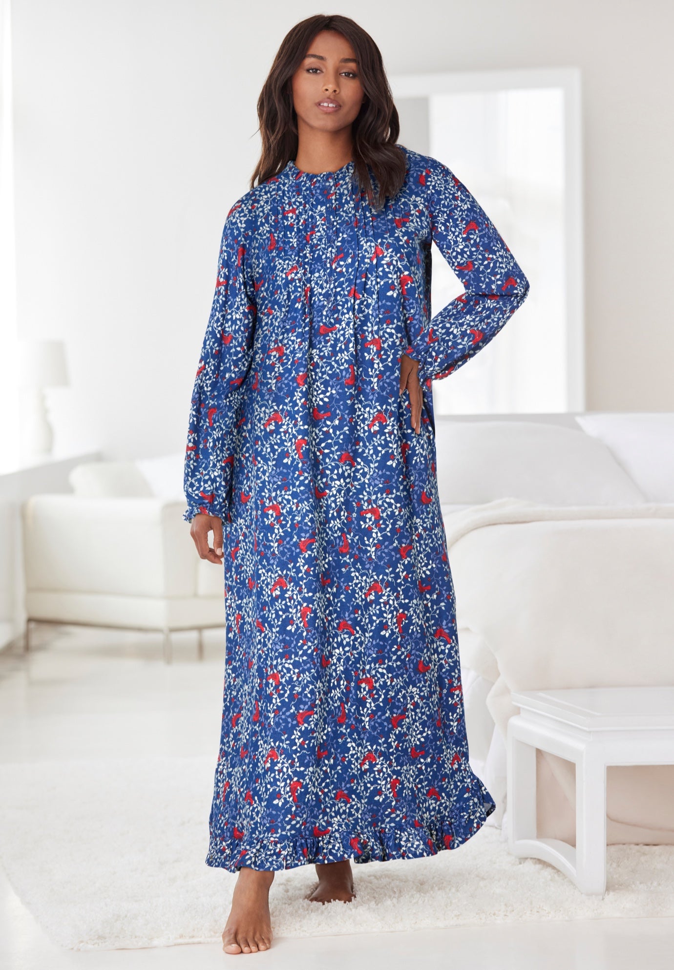 Long Flannel Nightgown image number 7