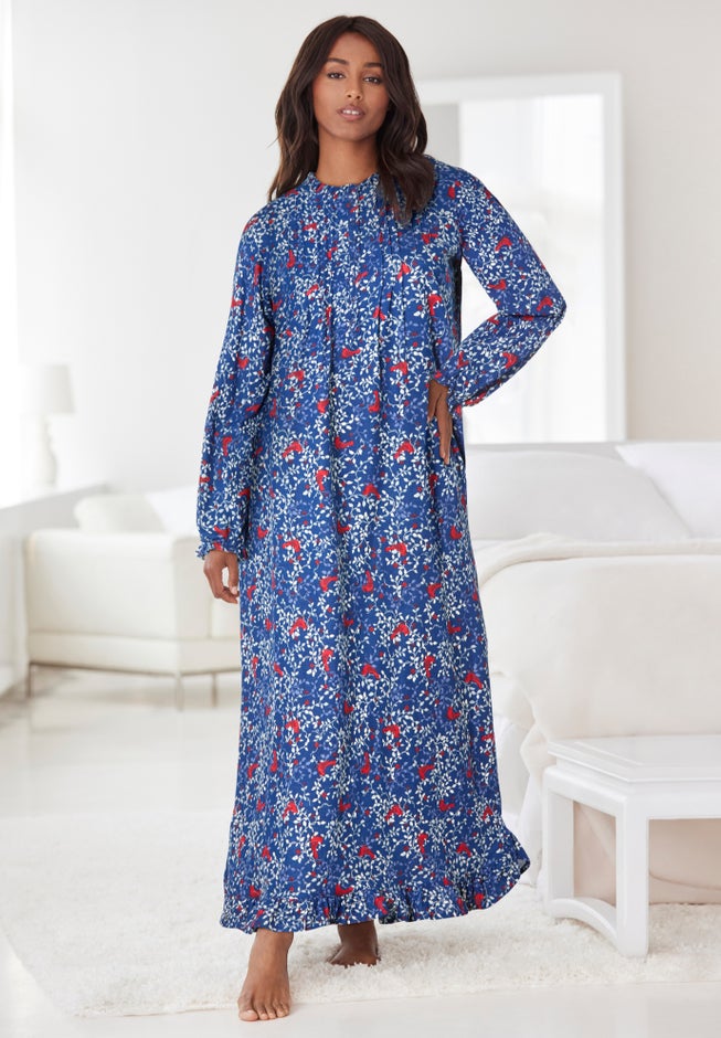 Long Flannel Nightgown image number 7