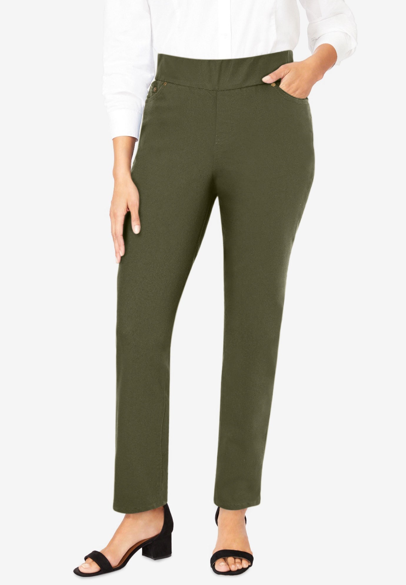 Comfort Waist Stretch Denim Straight-Leg Jean image number 0