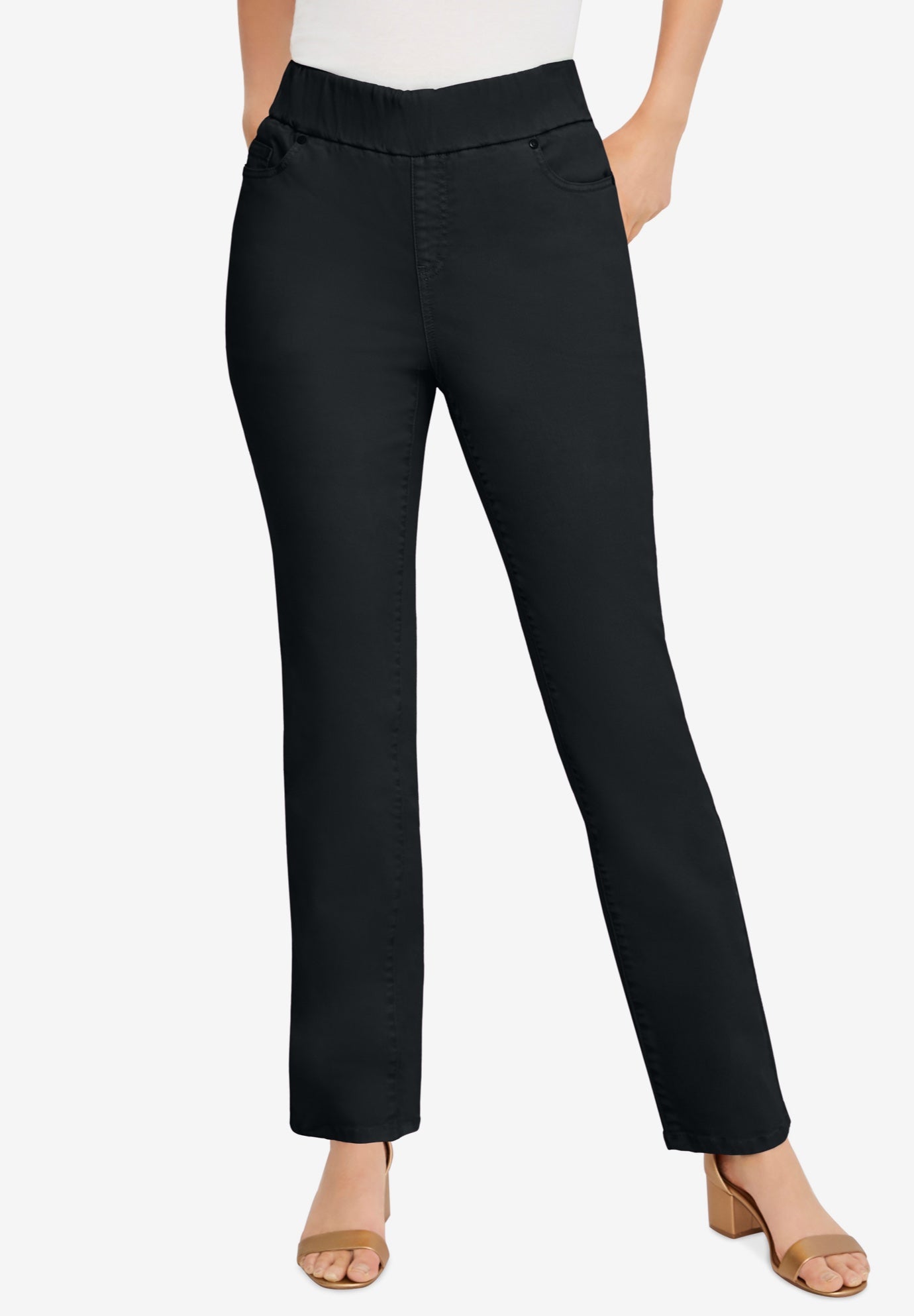 Comfort Waist Stretch Denim Straight Leg Jean image number 0