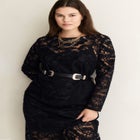 Lined Lace Column Midi Dress image number null