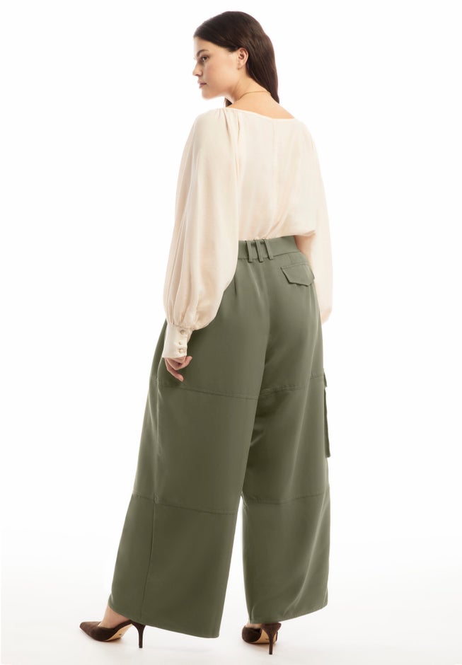 High-Rise Wide-Leg Cargo Pants image number 1