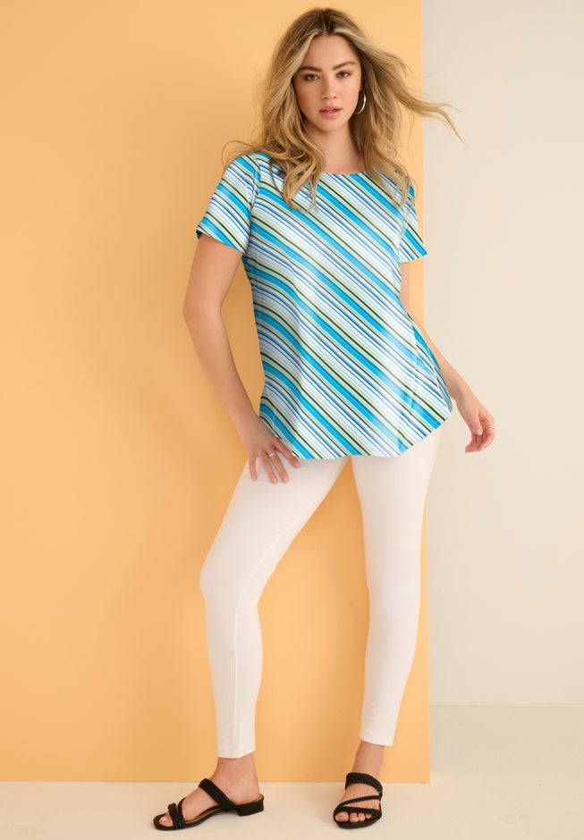 Plus Size Ultimate Cotton Crewneck Short Sleeve Swing Tee image number 10
