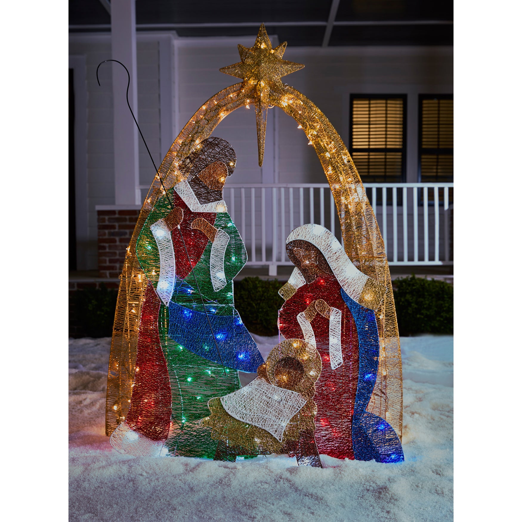 72" Crystal Fabric Multi-Colored Nativity Scene image number 0