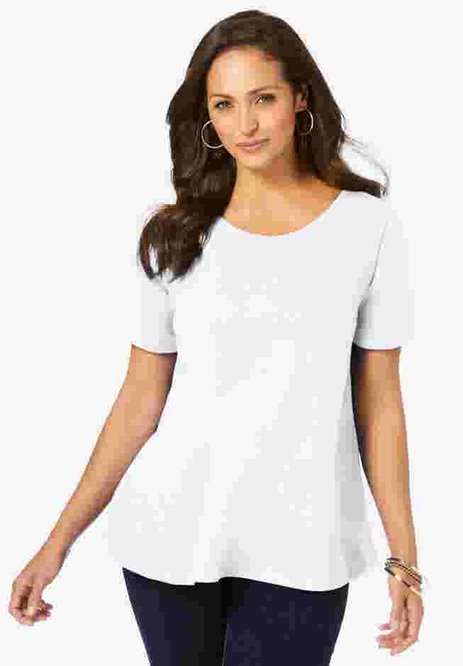 Stretch Cotton Trapeze Tee image number 0