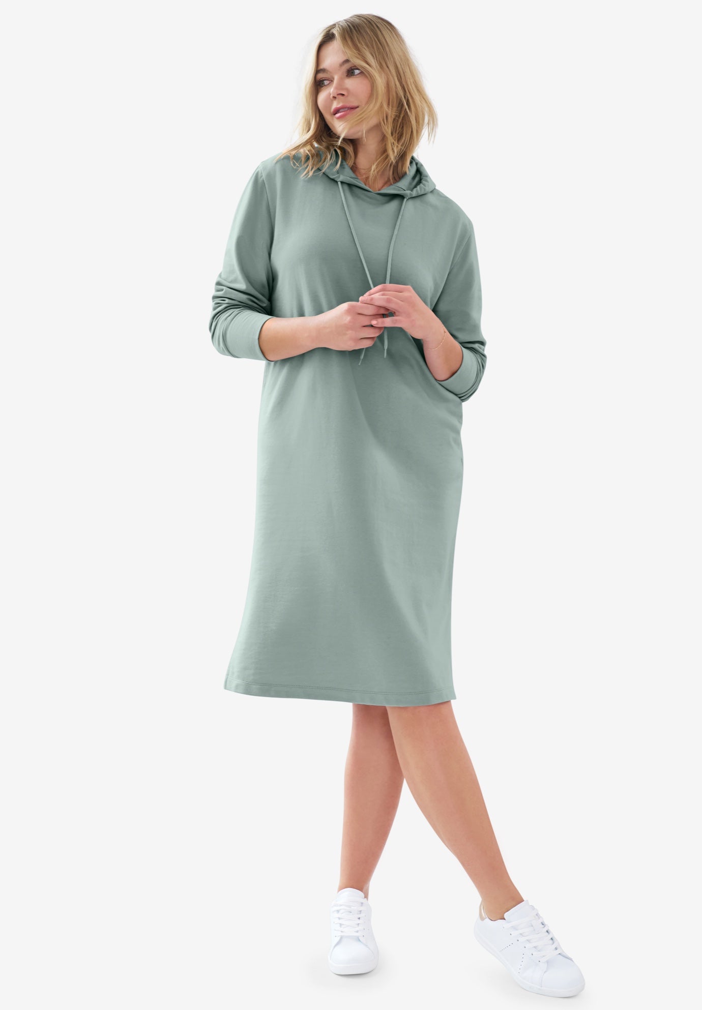 French Terry Hooded Sweatshirt Dress image number 0