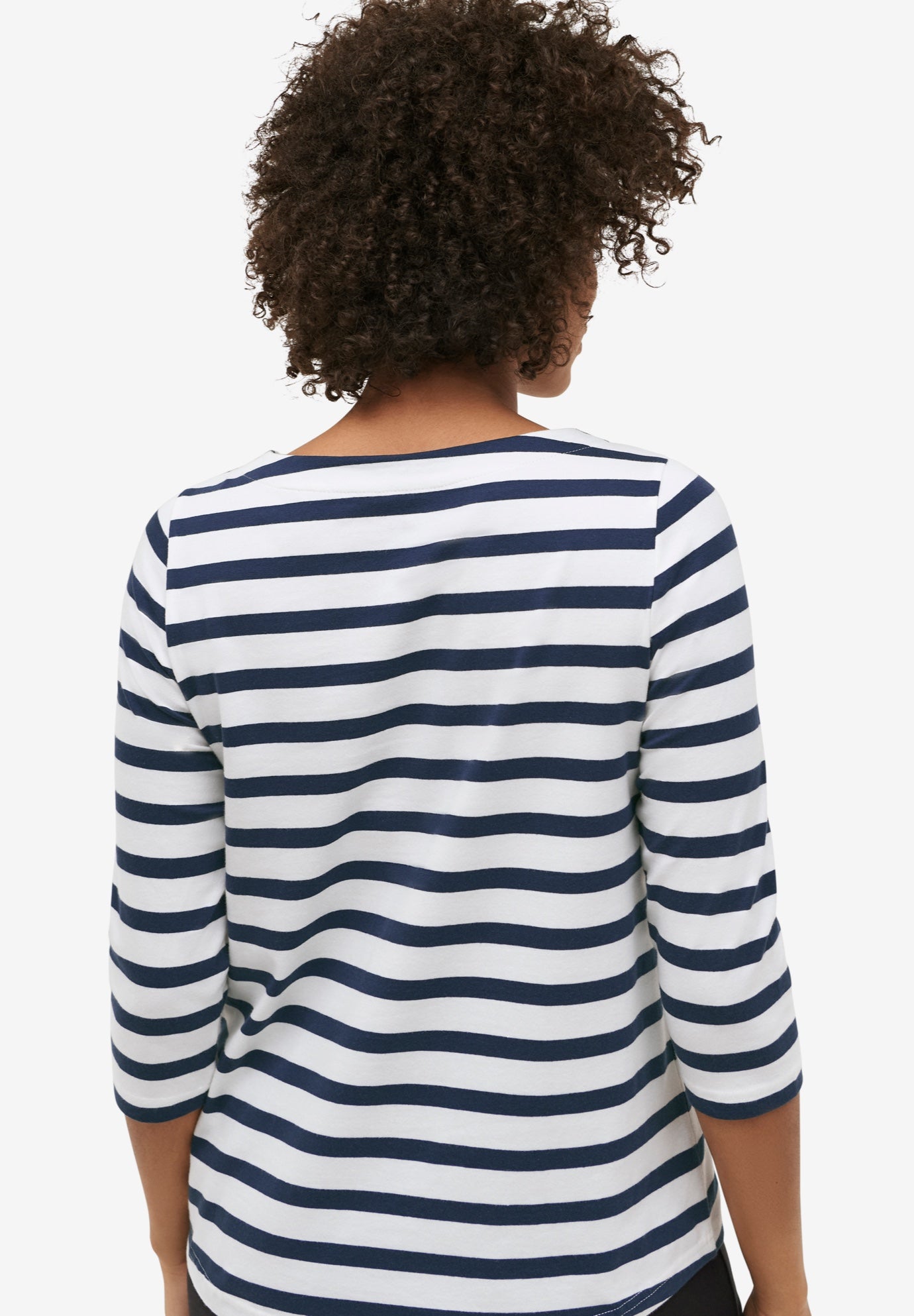 Boatneck Tee With Three-Quarter Sleeves image number 1