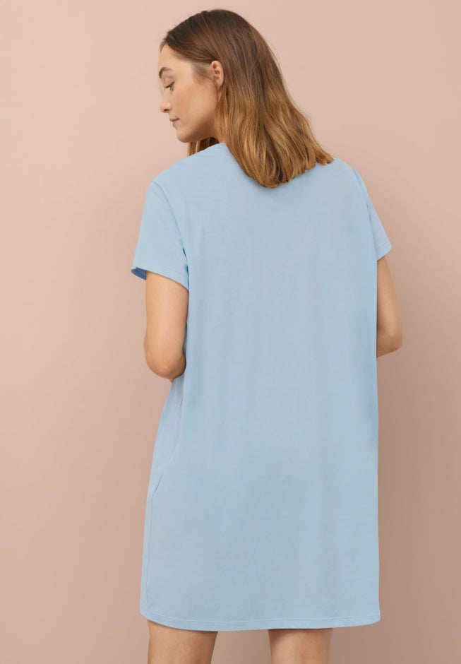 Cotton Spanex Jersey V-Neck Short Sleeve Sleepshirt image number 1