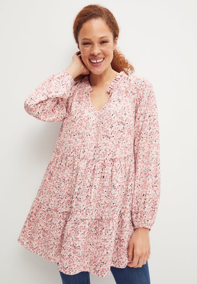Ruffle-Neck Tiered Tunic image number 1