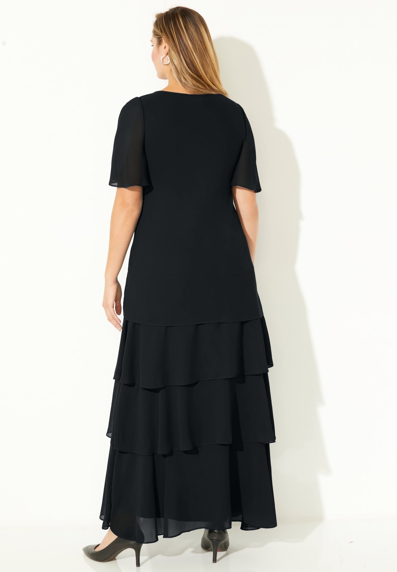 Tiered Chiffon Maxi Dress image number 1