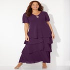 Tiered Chiffon Maxi Dress image number null