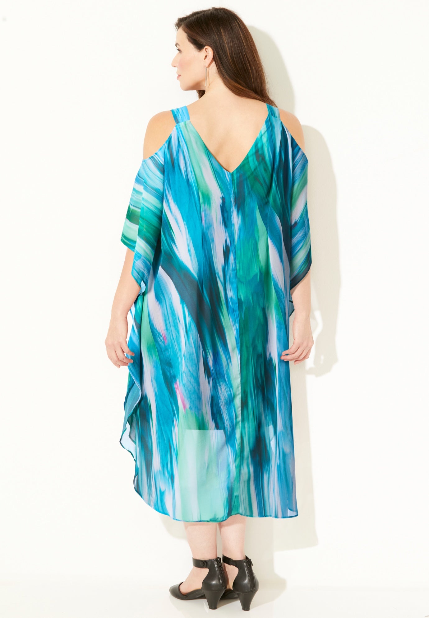 Open-Shoulder Chiffon Dress image number 1