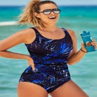 Chlorine Resistant Spliced Tank One Piece Swimsuit image number null