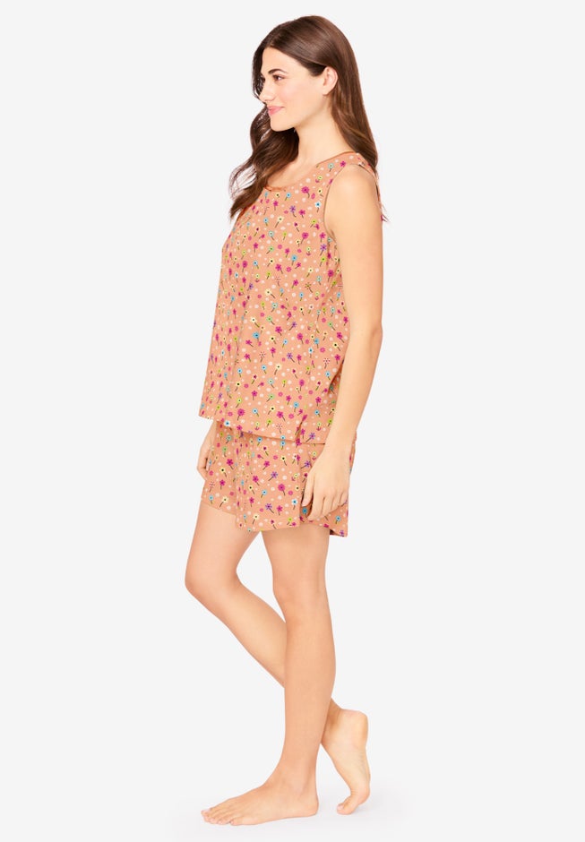2-Piece Sleeveless Tee and Shorts PJ Set image number 2