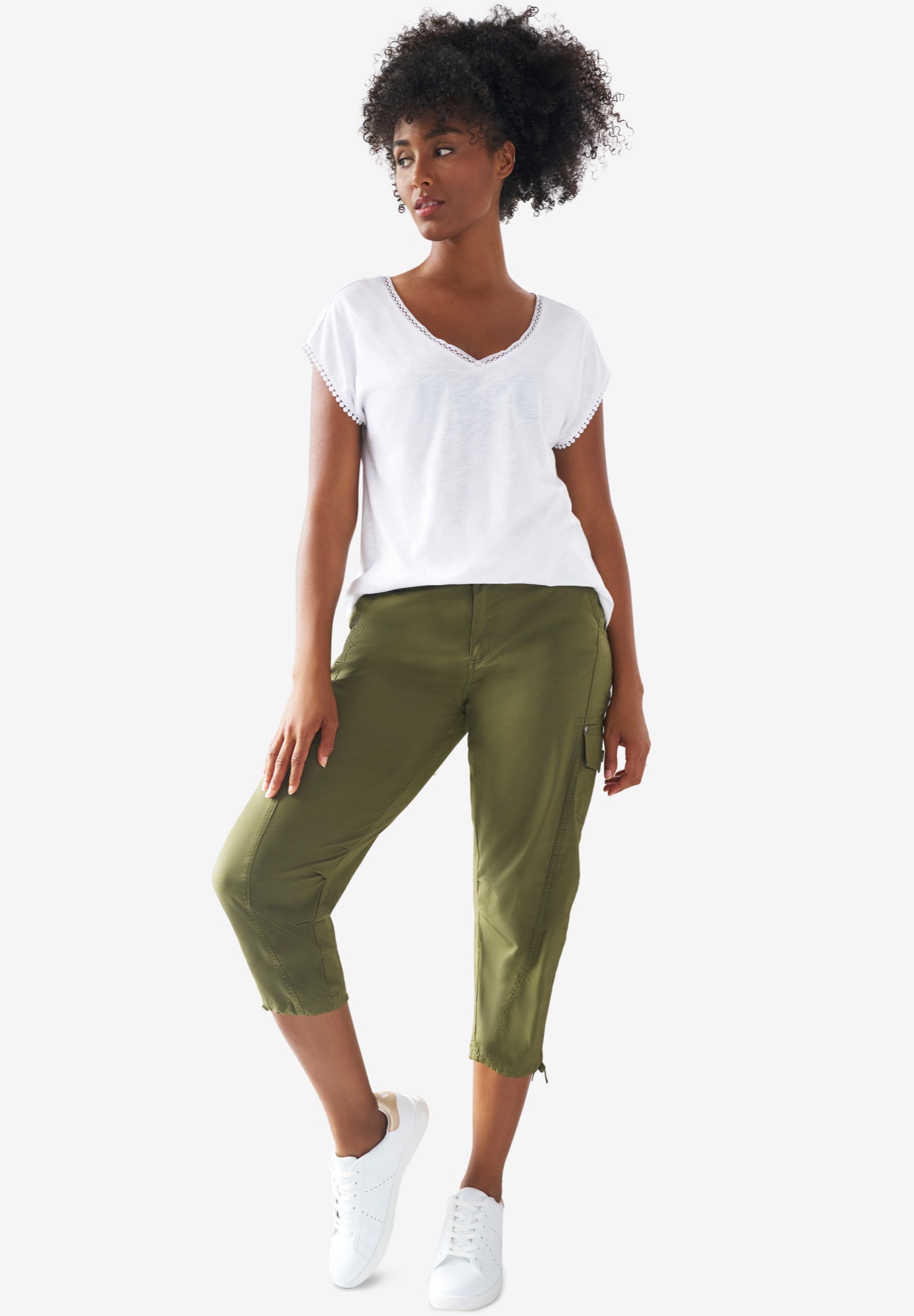 Stretch Cargo Capris by ellos&reg; image number 0