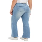 Stretch Mid-rise Back Elastic Bootcut Jeans image number null