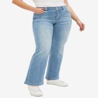 Stretch Mid-rise Back Elastic Bootcut Jeans image number null