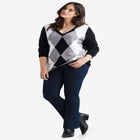 V-neck Argyle Sweater image number null