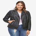 Faux Leather Moto Jacket image number null