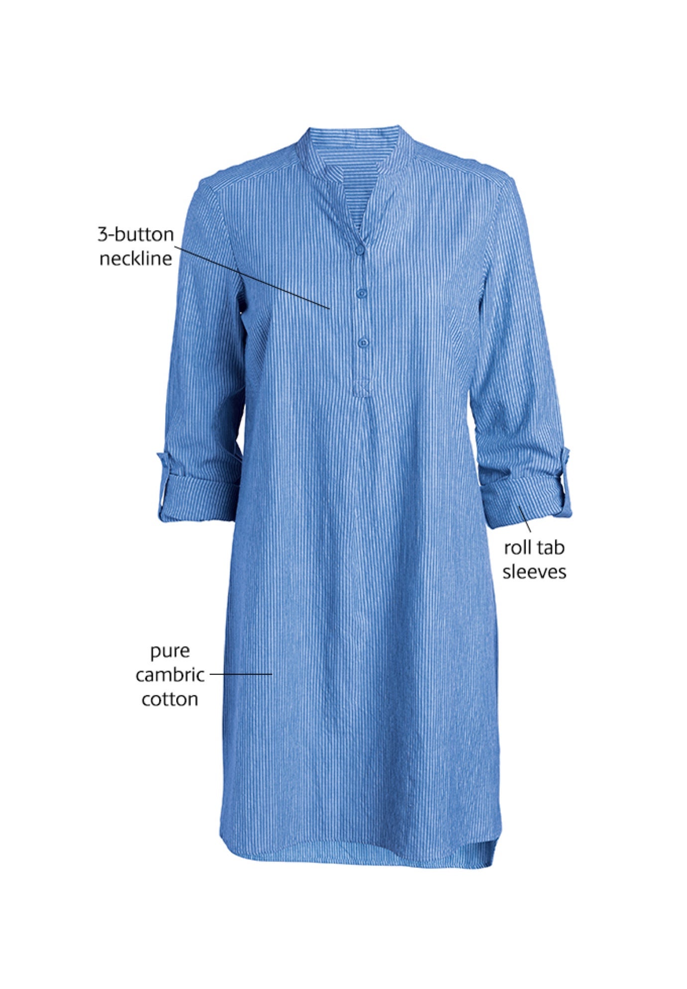 Breezy Cotton Henley Tunic image number 1