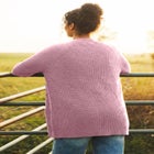 Open Front Long Ribbed Sleeve Waffle Cardigan image number null