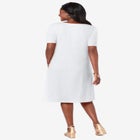 Stretch Cotton Square Neck Midi Dress image number null