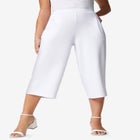 Wide-Leg Crop Crepe Pants image number null