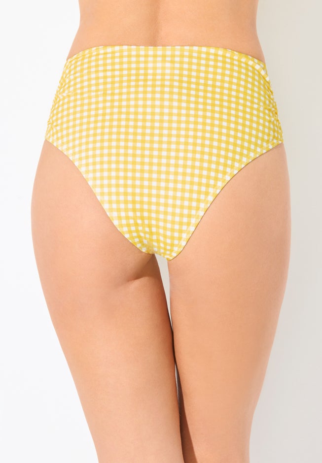Side Shirred High Waist Swim Brief image number 1