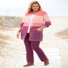Ombre Shaker Cardigan Sweater image number null