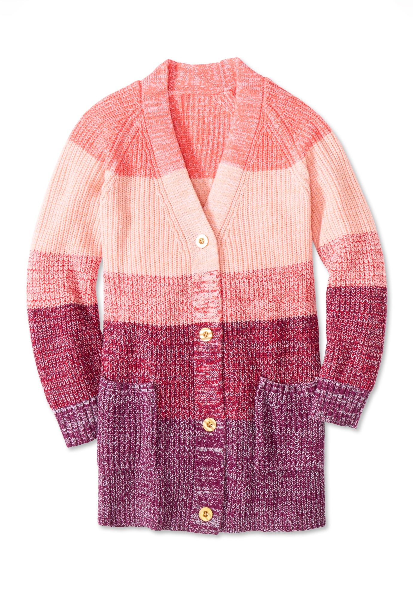 Ombre Shaker Cardigan Sweater image number 1