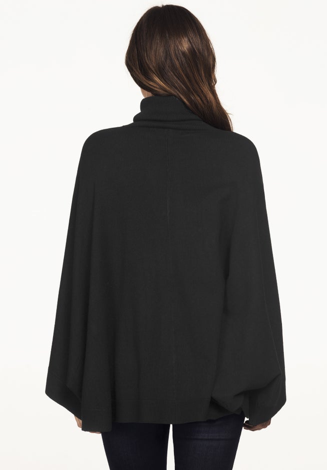 Turtleneck Poncho Sweater image number 1