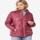 Short Puffer Zip Front Jacket image number null