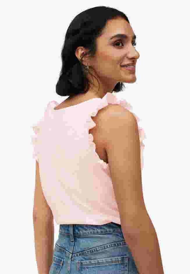 Button-Front Ruffle Sleeve Tank image number 1