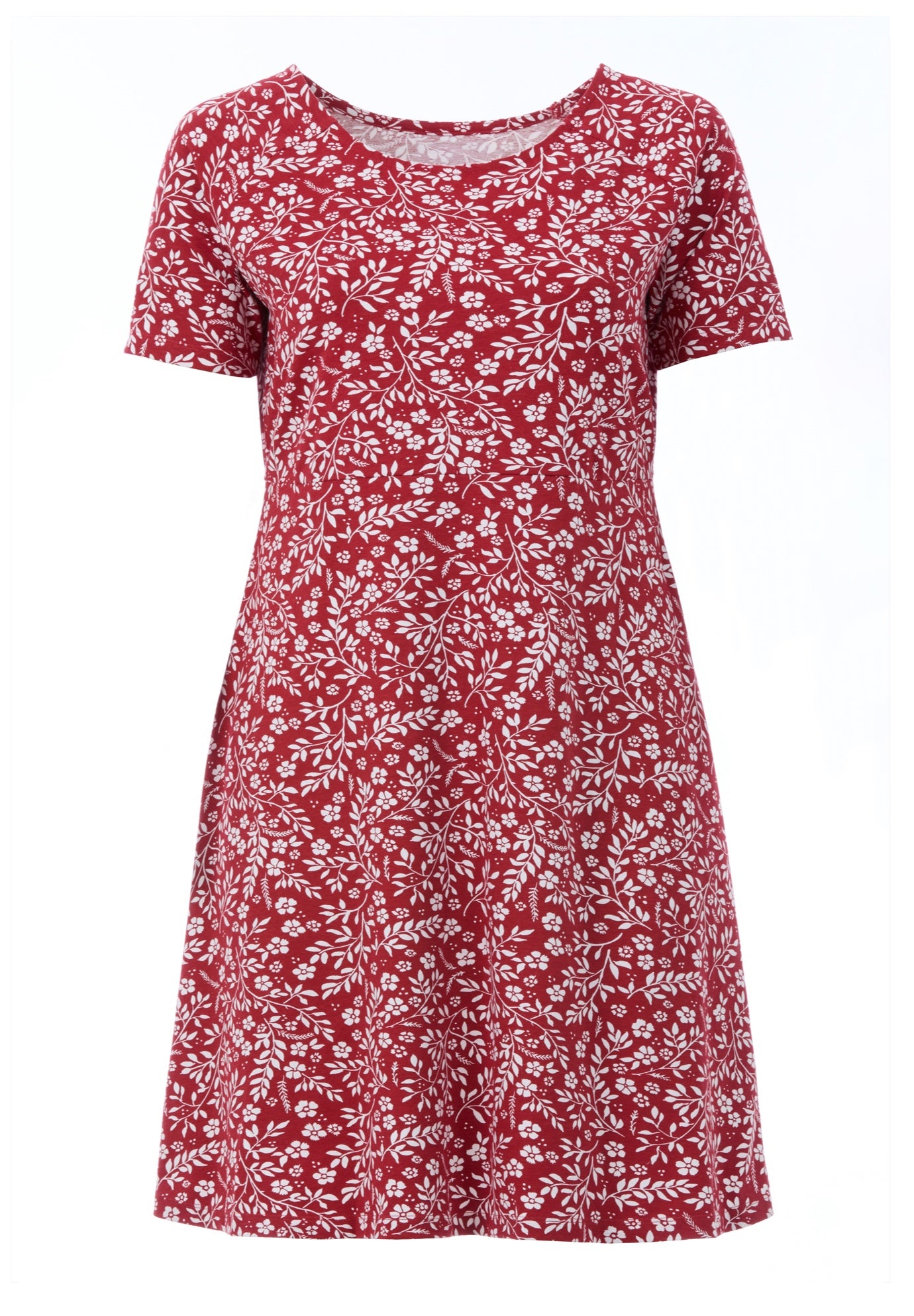 Short Sleeve Fit & Flare Knit Dress image number 2