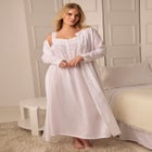 Long 2-Piece Cabbage-Rose Peignoir Set image number null