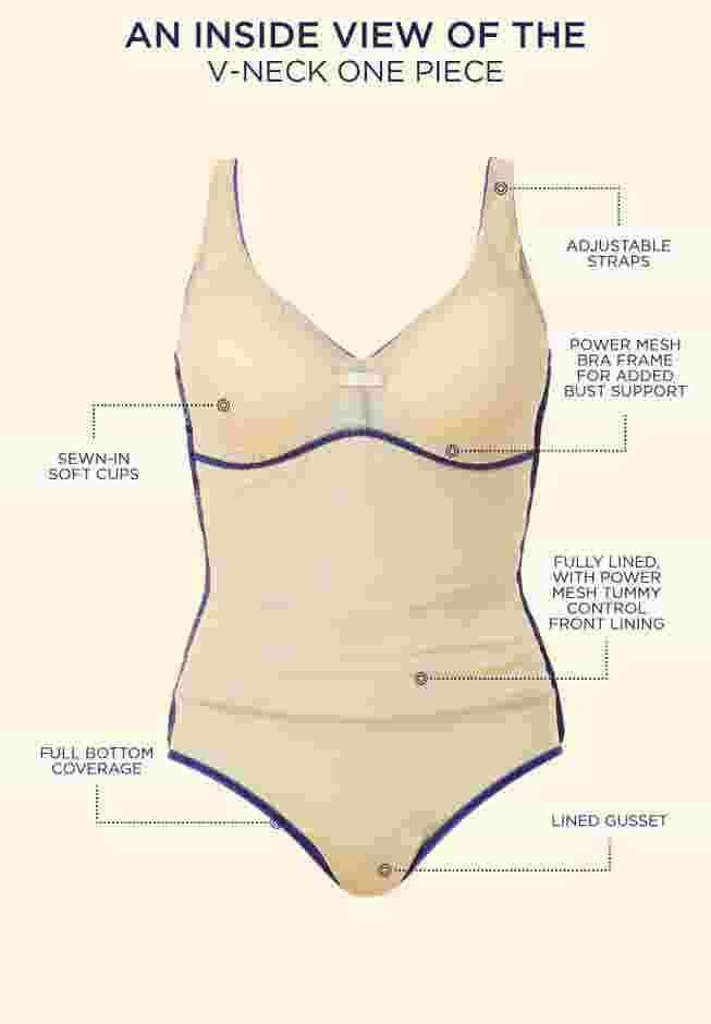 V-Neck One Piece Swimsuit image number 8