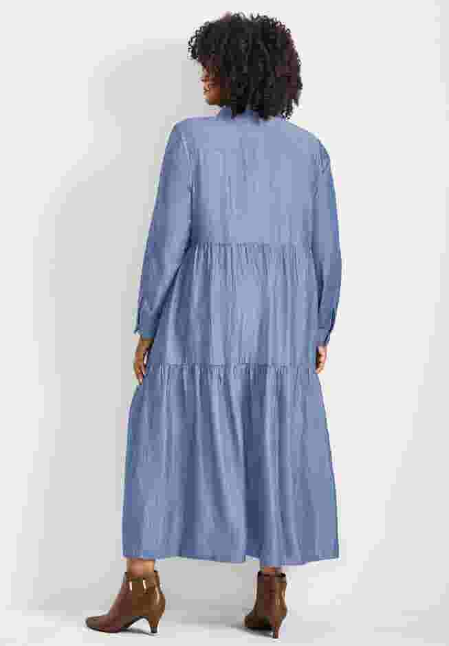 Denim Tiered Shirtdress image number 2