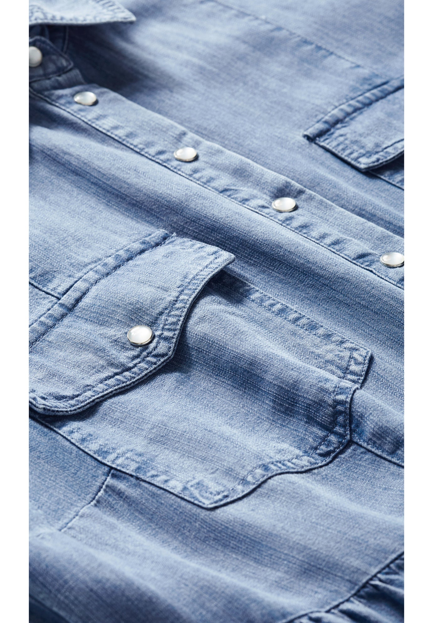 Denim Tiered Shirtdress image number 5