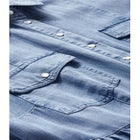 Denim Tiered Shirtdress image number null