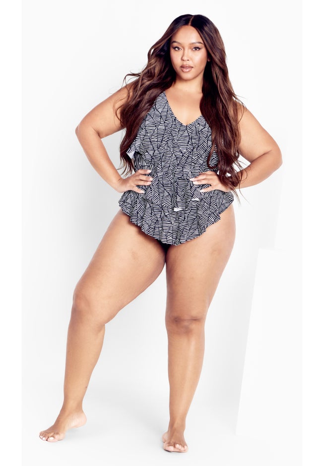 Pia V-Tiered Print 1 Piece image number 1