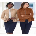 Suede Zip-Front Jacket image number null