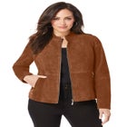 Suede Zip-Front Jacket image number null