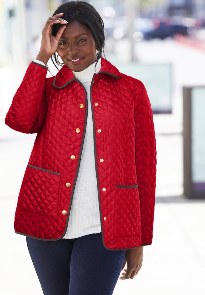 Snap-Front Quilted Coat image number 0