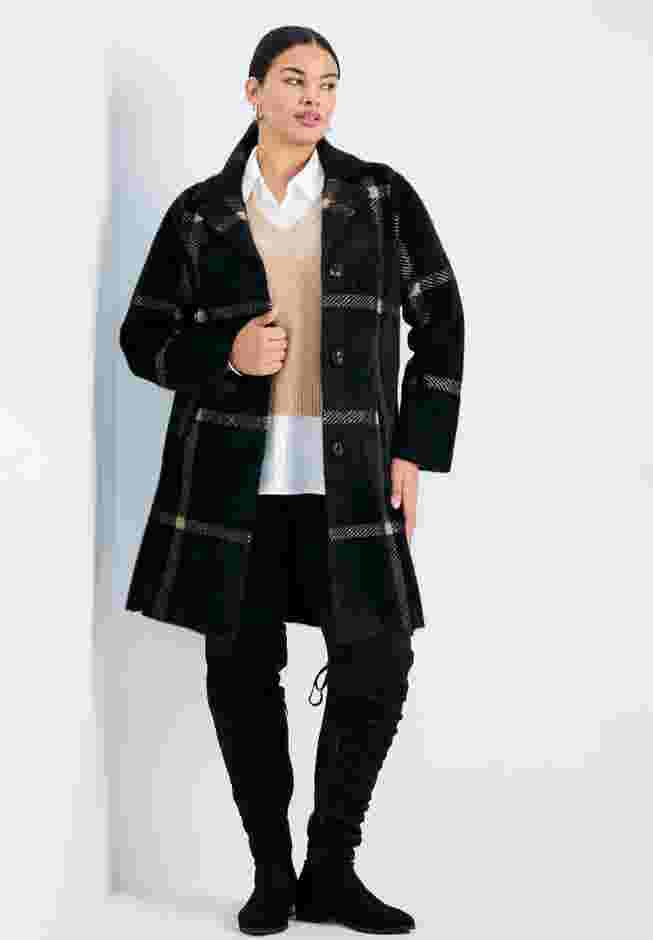 Gigi Check Sweater Coat image number 3