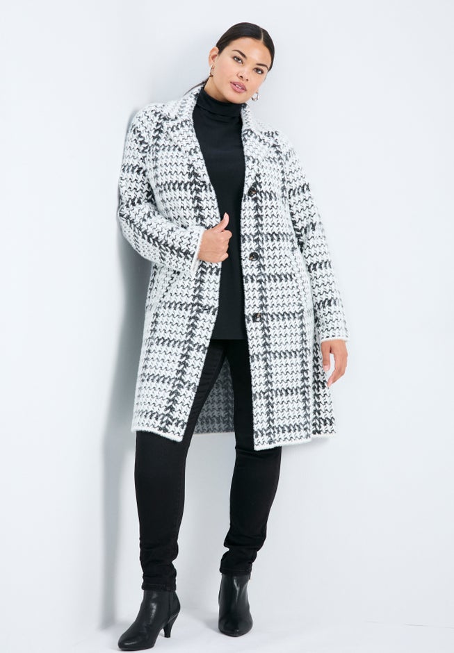 Gigi Check Sweater Coat image number 3
